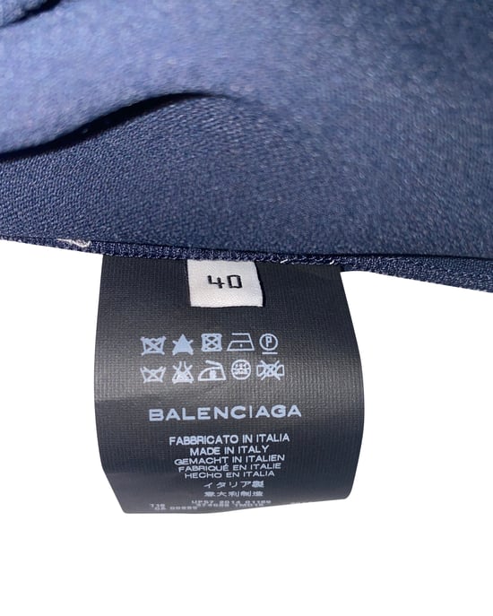 Balenciaga blouse met knoop aan de achterkant in marineblauw polyester - Image 3