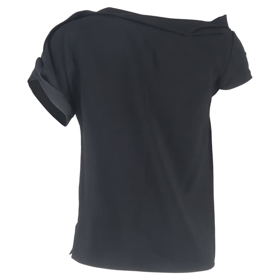 Roland Mouret Asymmetrisk Blus i Svart Polyester med Båtringning - Image 3