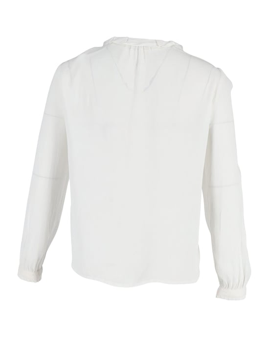 Maje blouse met ruches en knoopjes in witte katoen - Image 3