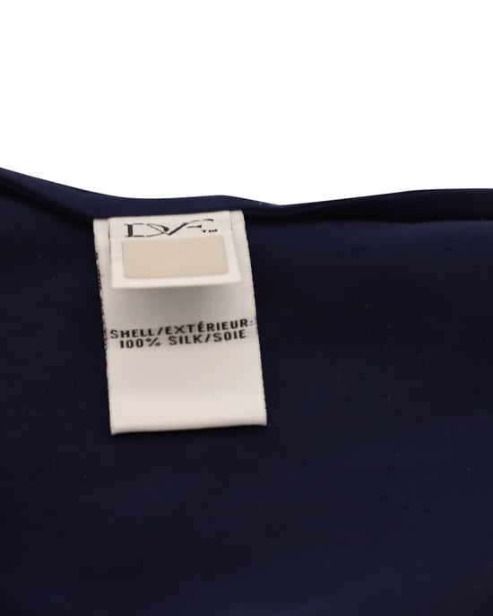 Diane Von Furstenberg långärmad blus i marinblå siden - Image 5