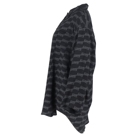 Balenciaga BB Logo Long Sleeve Shirt in Black Silk - Image 2