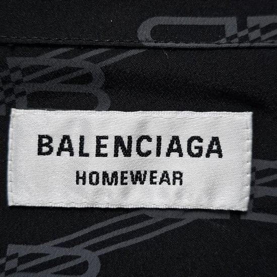 Balenciaga BB Logo Long Sleeve Shirt in Black Silk - Image 5