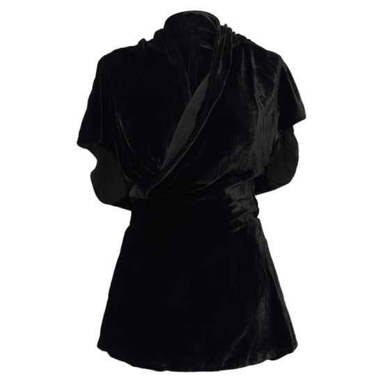 Rick Owens wikkelblouse in zwart fluweel - Image 1