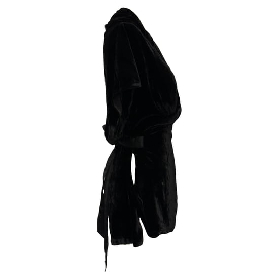 Rick Owens wikkelblouse in zwart fluweel - Image 2