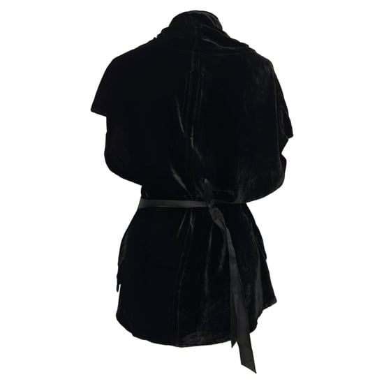Rick Owens wikkelblouse in zwart fluweel - Image 3