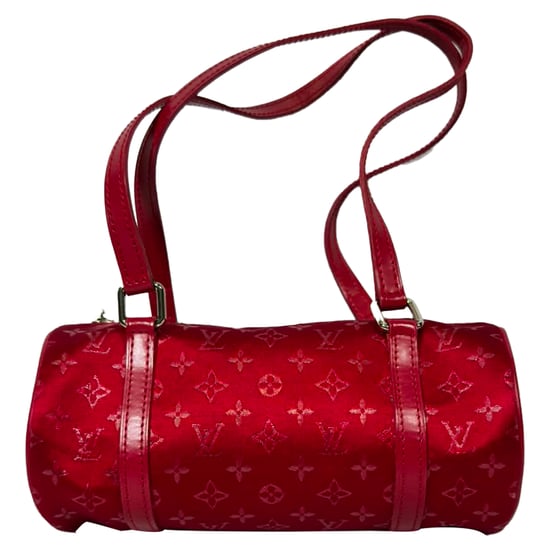 Louis Vuitton Mini Papillon Barrel Shoulder Bag in Red Satin - Image 5