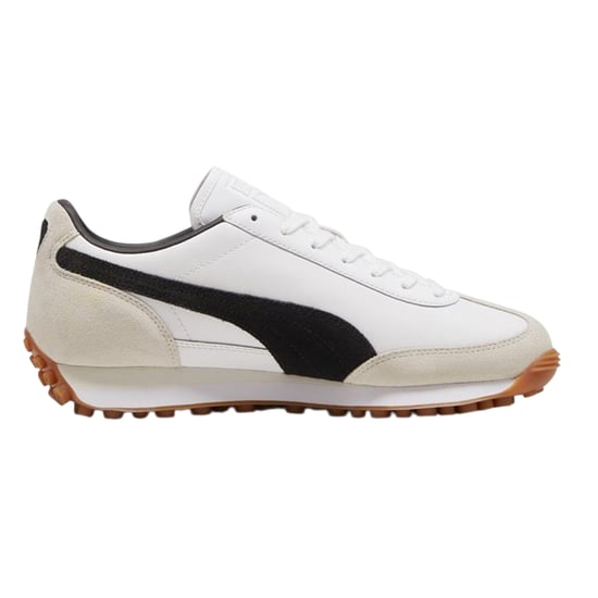 Puma Mens Easy Rider Vintage Leather Low Trainers (White/Black) - Image 1