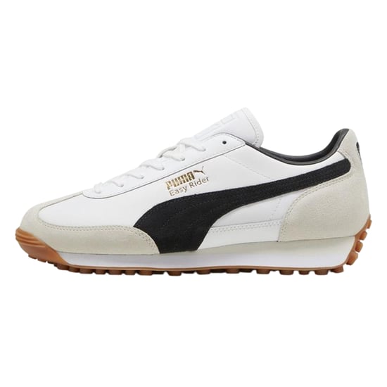Puma Mens Easy Rider Vintage Leather Low Trainers (White/Black) - Image 2