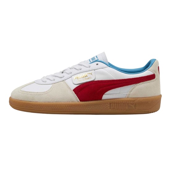 Puma Mens Palermo Leather Trainers (White/Red) - Image 2