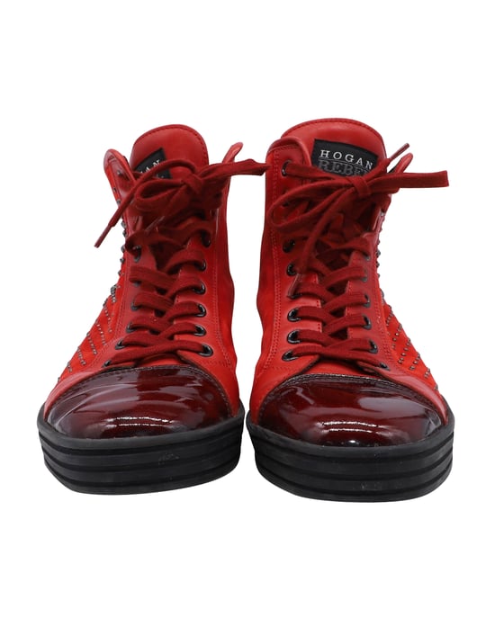 Hogan Rebel hoge sneakers in rood suède - Image 2