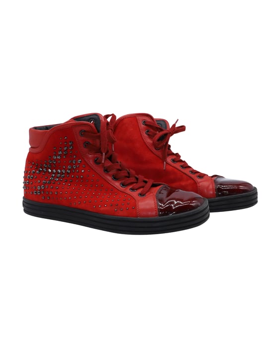 Hogan Rebel hoge sneakers in rood suède - Image 4