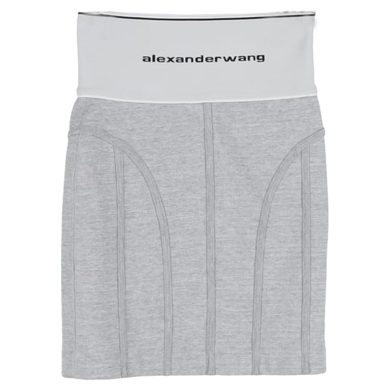 Alexander Wang elastische minirok met logo in grijs katoen - Image 1