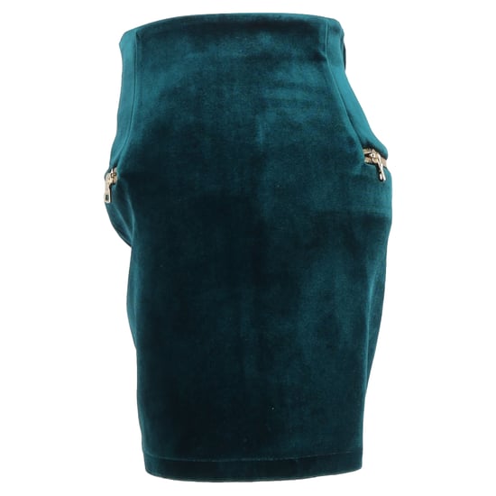 Sandro Mini Skirt in Green Velvet - Image 2