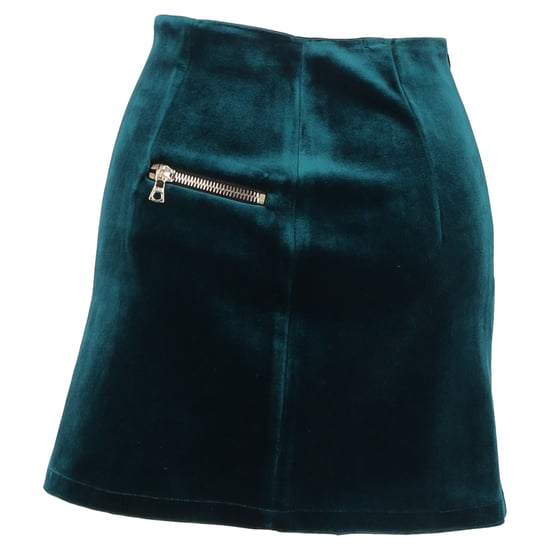 Sandro Mini Skirt in Green Velvet - Image 3