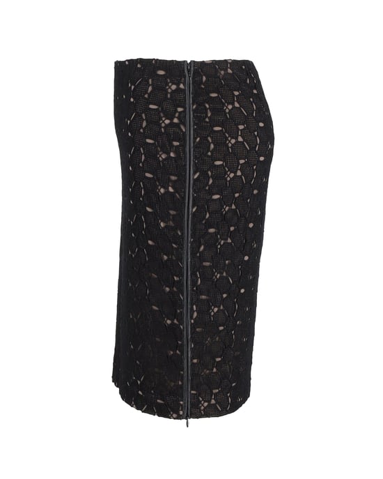 Diane Von Furstenberg Clover Lace Pencil Skirt in Black Polyester - Image 2