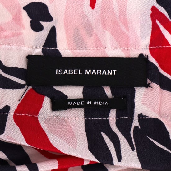 Isabel Marant Mönstrad Omlottkjol i Rosa Siden - Image 4