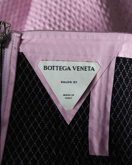 Gewatteerde rok van Bottega Veneta in roze leer - Image 4