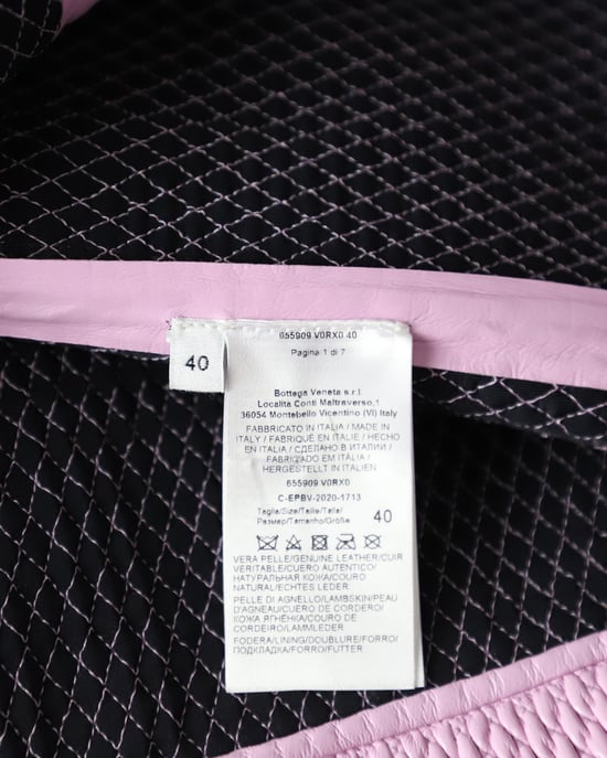 Gewatteerde rok van Bottega Veneta in roze leer - Image 6