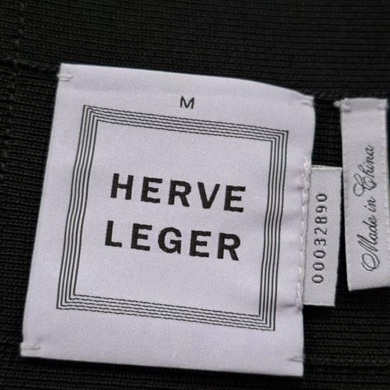 Herve Leger – Färgblocksminikjol i svart och beige rayon - Image 3