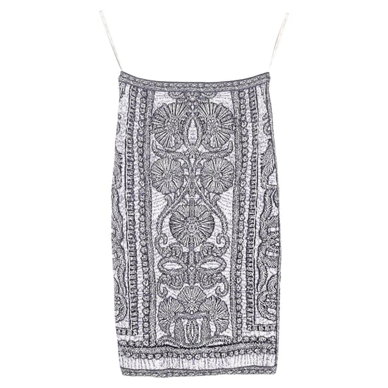 Herve Leger Printed Jacquard Mini Skirt in Black and White Rayon - Image 1