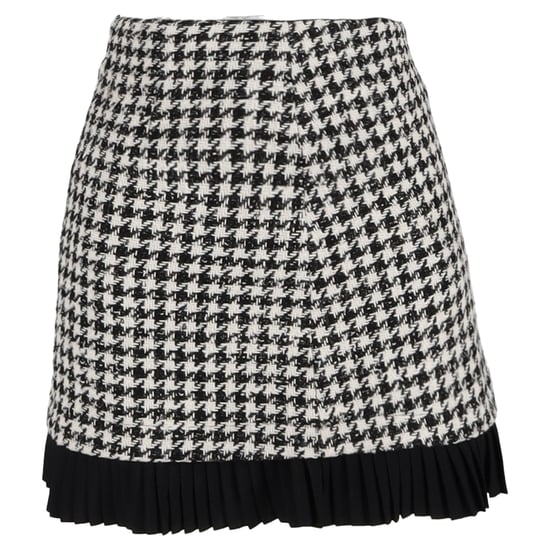 Sandro Paris minirok met pied-de-poulepatroon in zwarte wollen tweed - Image 1