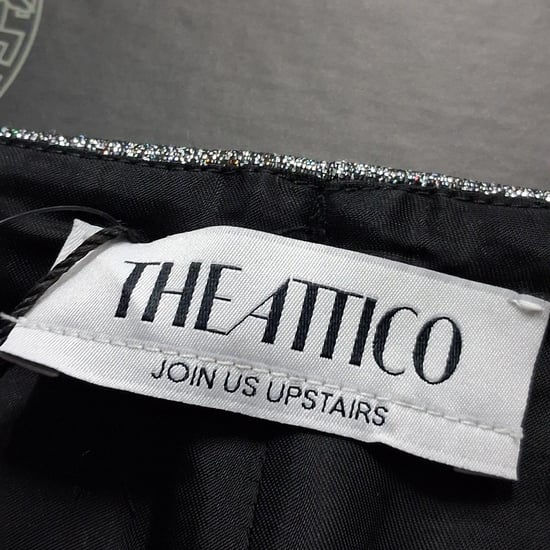 Attico Wave Tech glänsande minikjol i grått lurex - Image 3