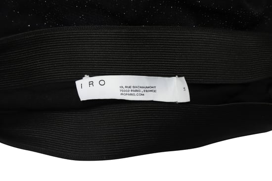 Iro Zilka metallisk stretchstickad minikjol i svart nylon - Image 6