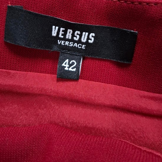 Versus Versace asymmetrische minirok in rode polyester - Image 3