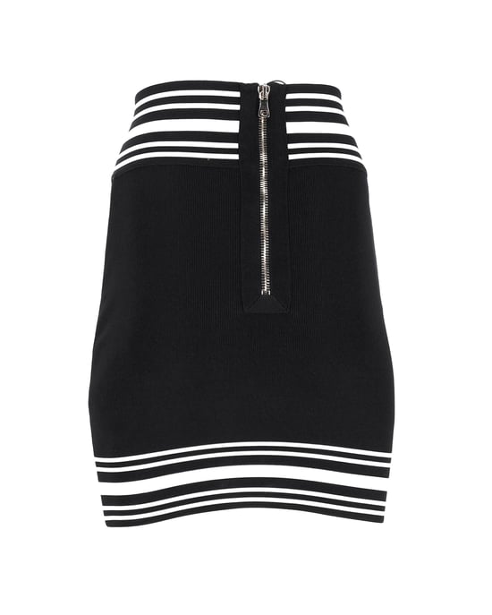 Balmain gestreepte minirok van stretchstof in zwarte viscose - Image 3