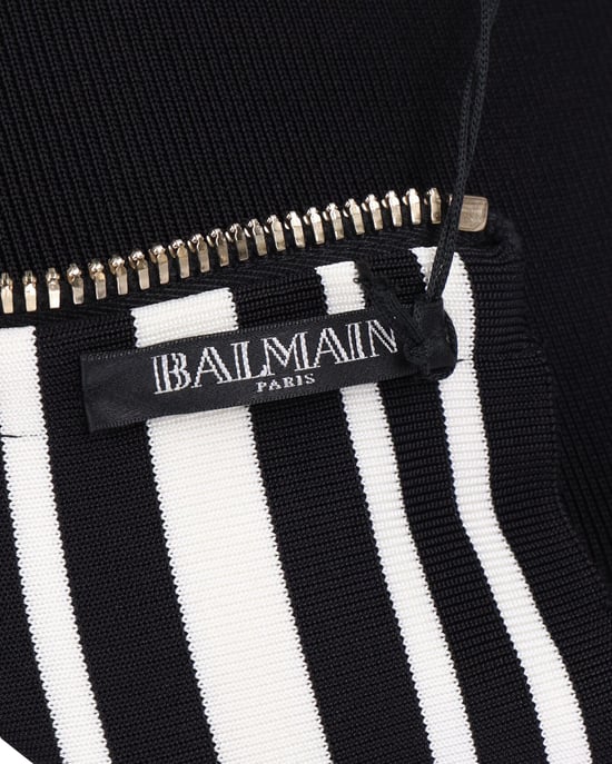 Balmain gestreepte minirok van stretchstof in zwarte viscose - Image 5