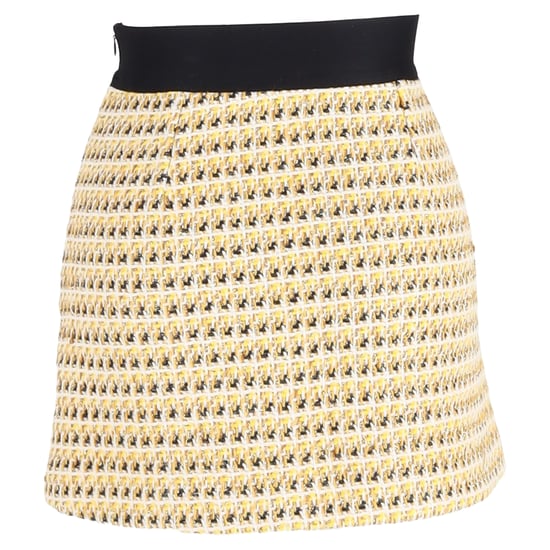 Maje Jaune minirok van gele katoenen tweed - Image 3