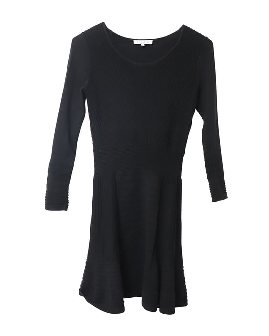 Sandro Paris Fluted Knit Dress in Black Cotton - Image 4