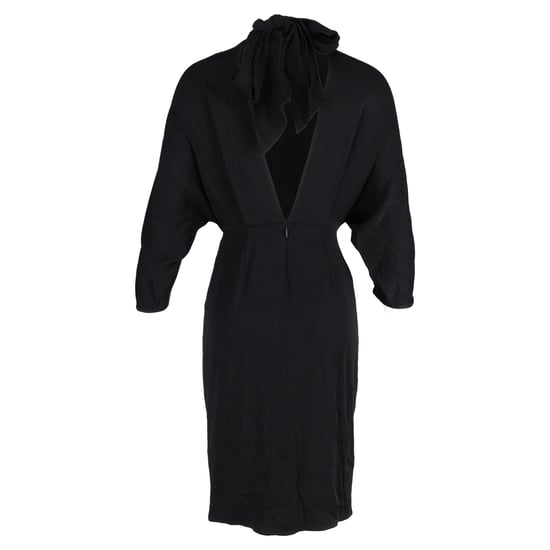 Diane von Furstenberg – Knälång klänning med v-ringning i svart acetat - Image 3
