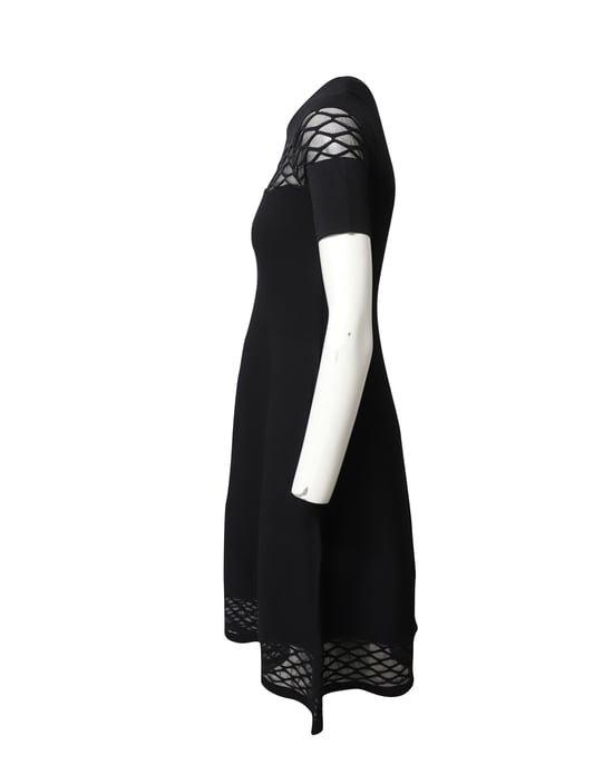 Maje-jurk met doorschijnend gebreid ontwerp in zwarte viscose. - Image 3
