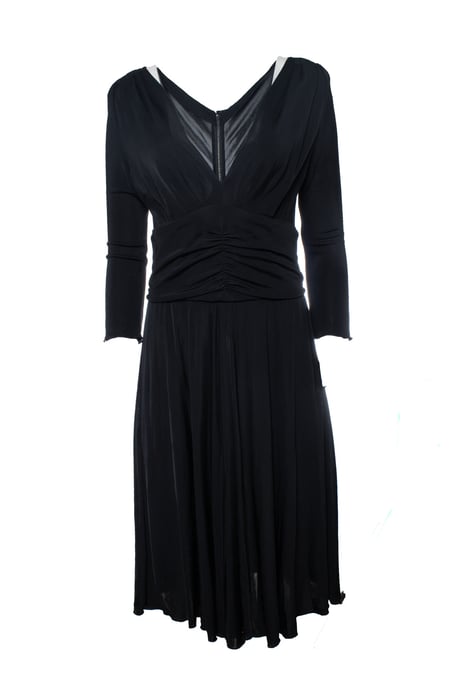 Dolce & Gabbana, zwarte v-hals jurk - Image 1