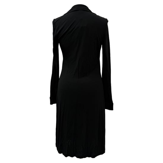 Diane von Furstenberg V-ringad knälång klänning i svart rayon - Image 3