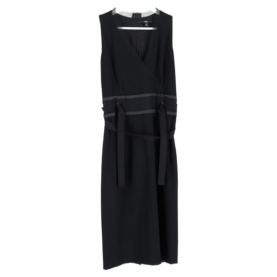 Hugo Boss jurk met V-hals in zwart polyester - Image 1