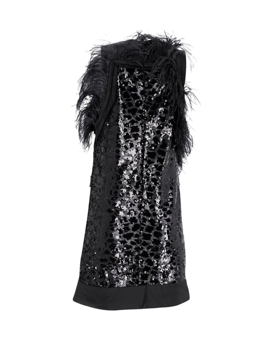 Boss mouwloze jurk met pailletten in zwarte viscose - Image 3