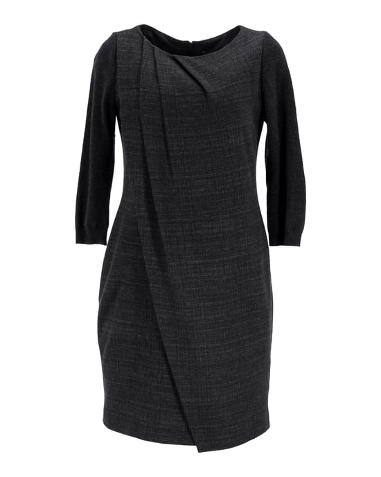 Boss By Hugo Boss Gedrapeerde Jurk in Zwart Polyester - Image 1