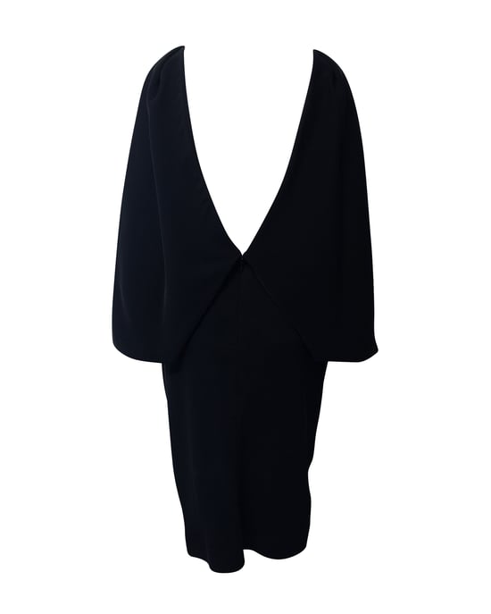 Balenciaga Draperad Kapklänning i Svart Polyester med Låg Rygg - Image 3