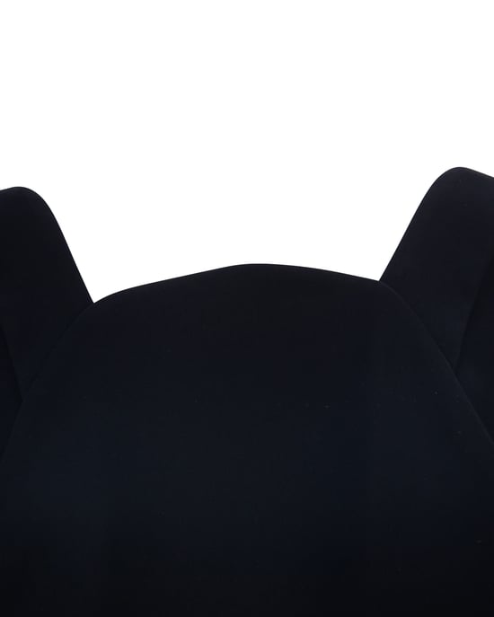 Balenciaga Draperad Kapklänning i Svart Polyester med Låg Rygg - Image 6