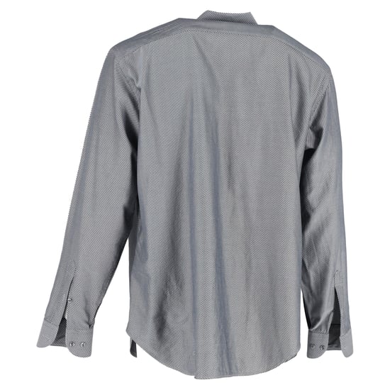 Giorgio Armani Diagonal Striped Long Sleeve Shirt in Grey Cotton - Image 3