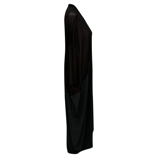 Rick Owens maxi-jurk met ronde hals en vliegerprint in zwart cupro - Image 2