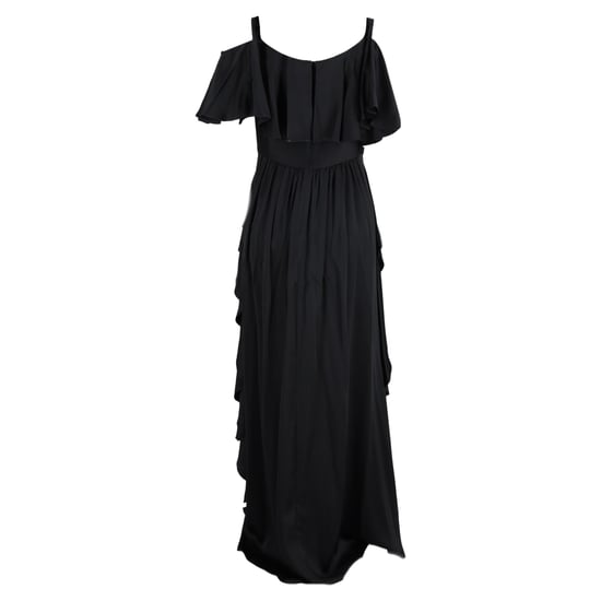 Temperley London – Off-Shoulder maxiklänning med volanger i svart acetat - Image 2