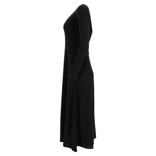 Max Mara Leisure geplooide jersey maxi-jurk in zwarte viscose - Image 2