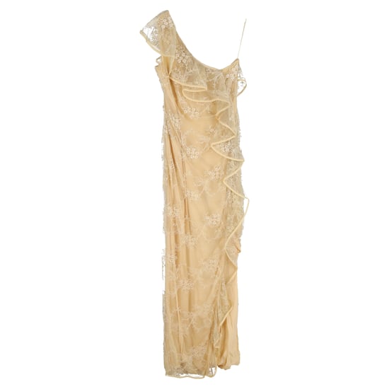 Valentino maxi-jurk met kanten ruches in geel polyester - Image 1