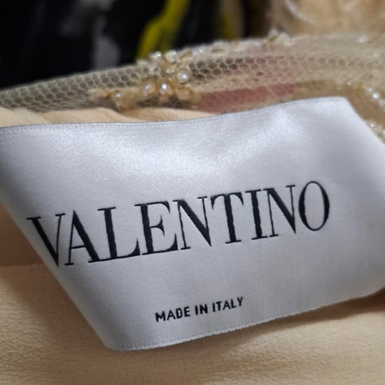 Valentino maxi-jurk met kanten ruches in geel polyester - Image 3