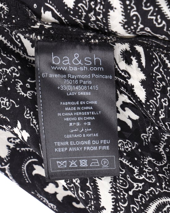 Ba&Sh Paisley-mönstrad midiklänning i svart viskos - Image 4