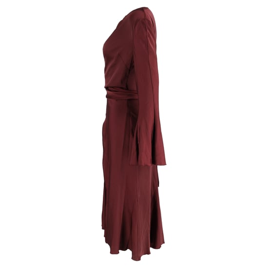 Acne Studios jurk met lange mouwen in bordeauxrood satijn - Image 2