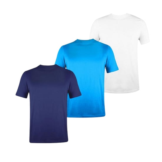 Donnay Effen T-shirt met ronde hals voor heren (set van 3) (Wit/blauw/navy) - Image 1